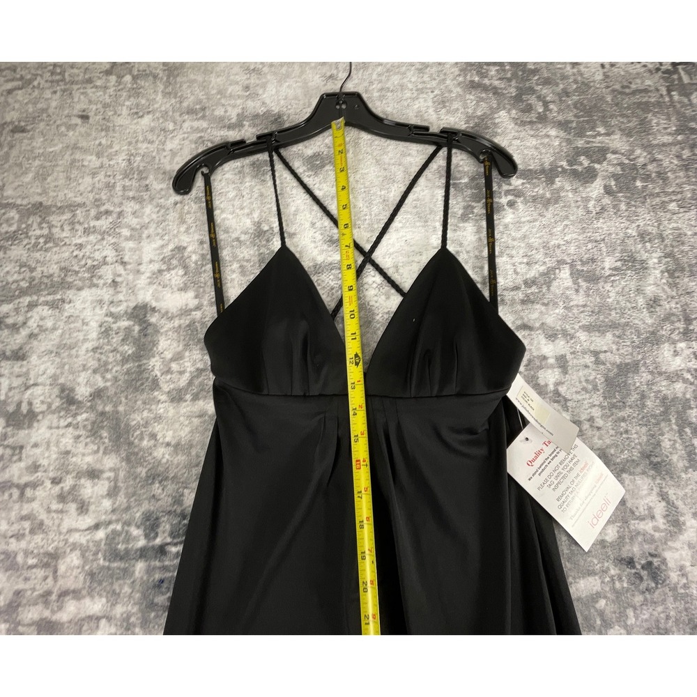 Julie Brown Designs Women M Maxi Dress Solid Black Elegant Cross Back Cocktail - Picture 5 of 13